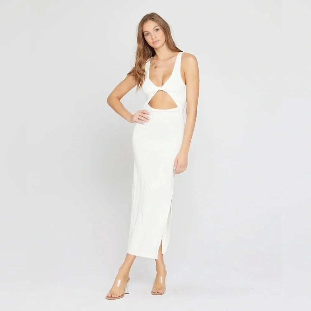 ✨ L*Space Nico White Cutout Midi Dress | Sleeveless Bodycon‎ Party 👗✨